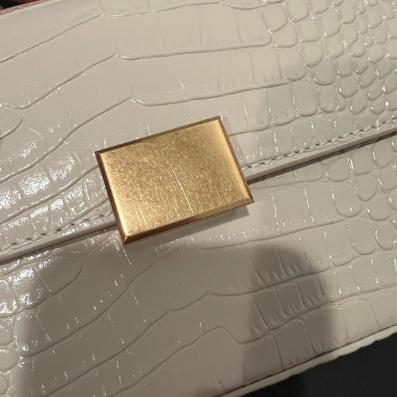 THE CURATED Mini Shoulder Bag in Cream mock croc - Picture 7 of 13